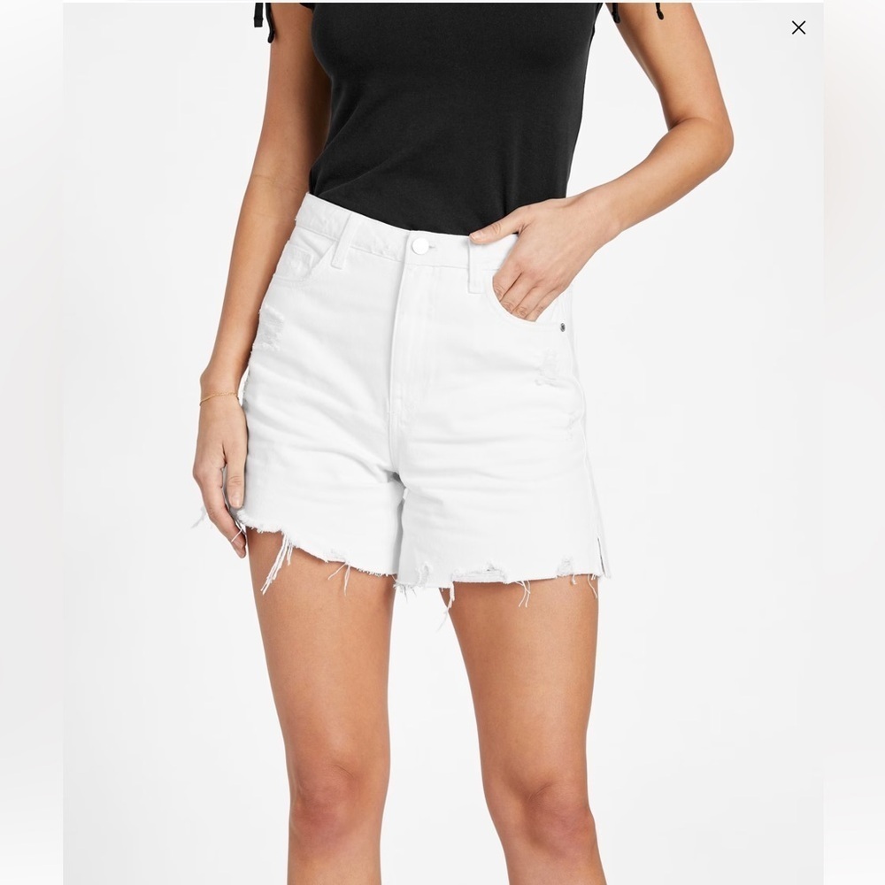 Guess by George’s Marciano vintage white high waisted distressed denim shorts